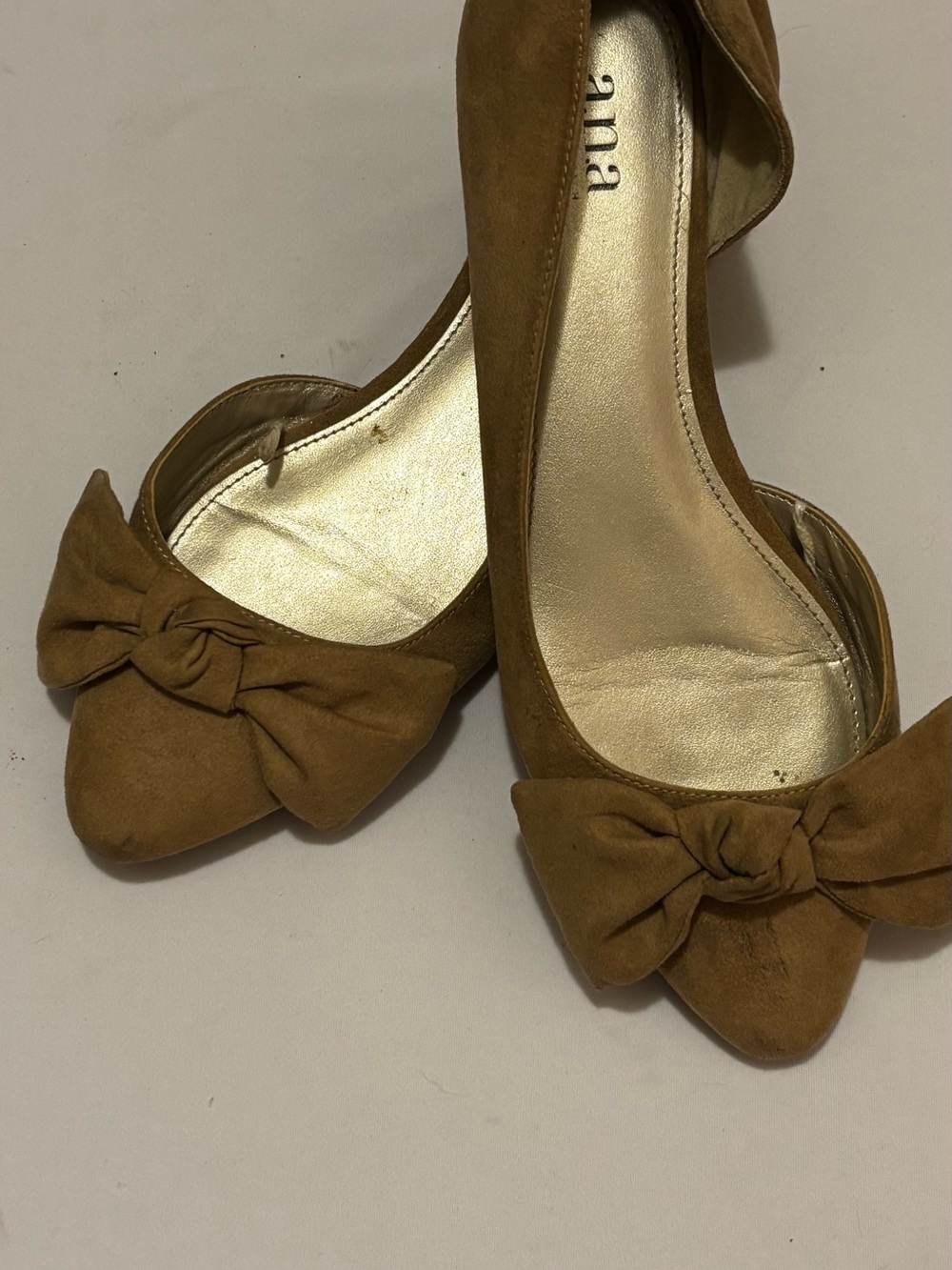 a.n.a Brown Bow Pointed Toe Flats